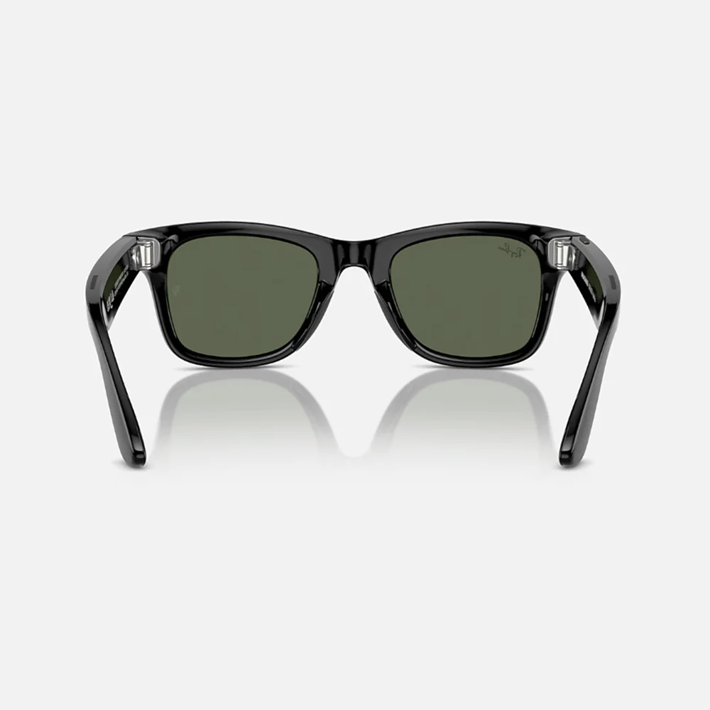 Meta Wayfarer Sunglasses | Shiny Black/Green - Image 4
