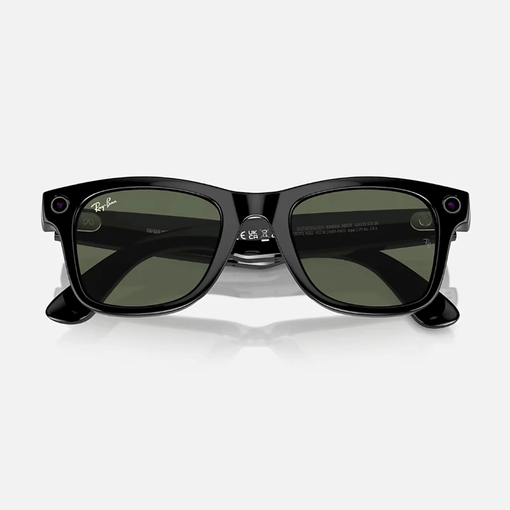 Meta Wayfarer Sunglasses | Shiny Black/Green - Image 5