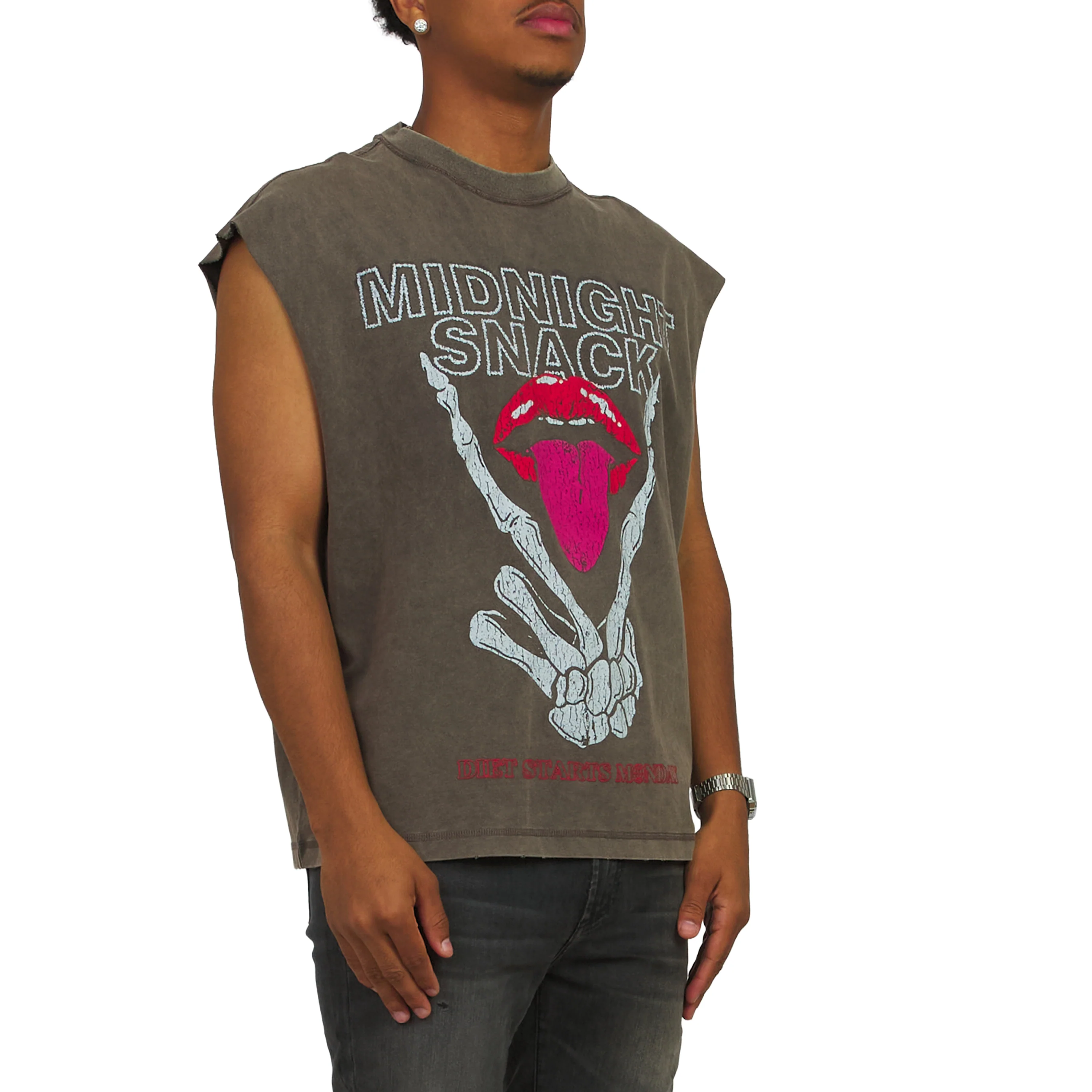 Midnight Snack Sleeveless Tee | Vintage Black - Image 2