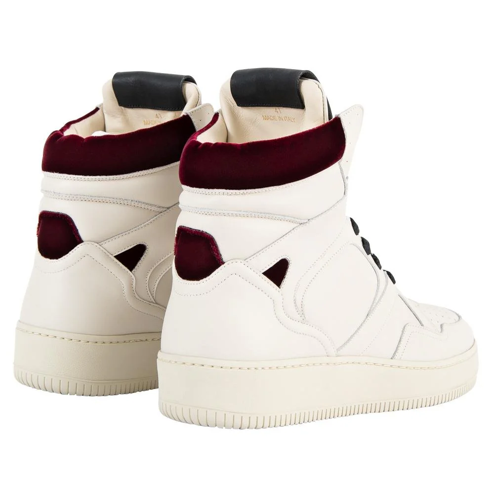 Mongoose Sneaker | Bone/Wine Velvet - Image 4