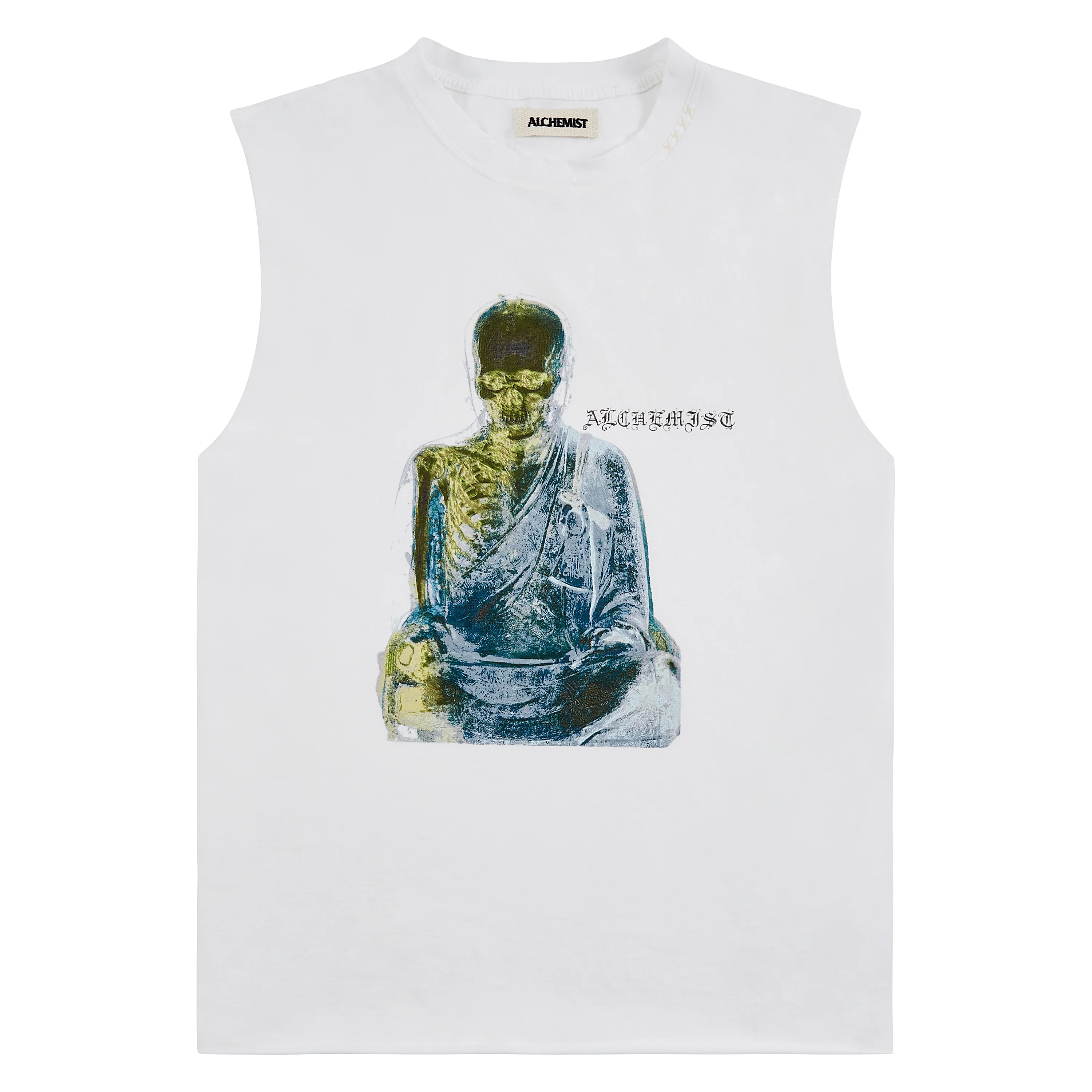 Monk Sleeveless Tee | White