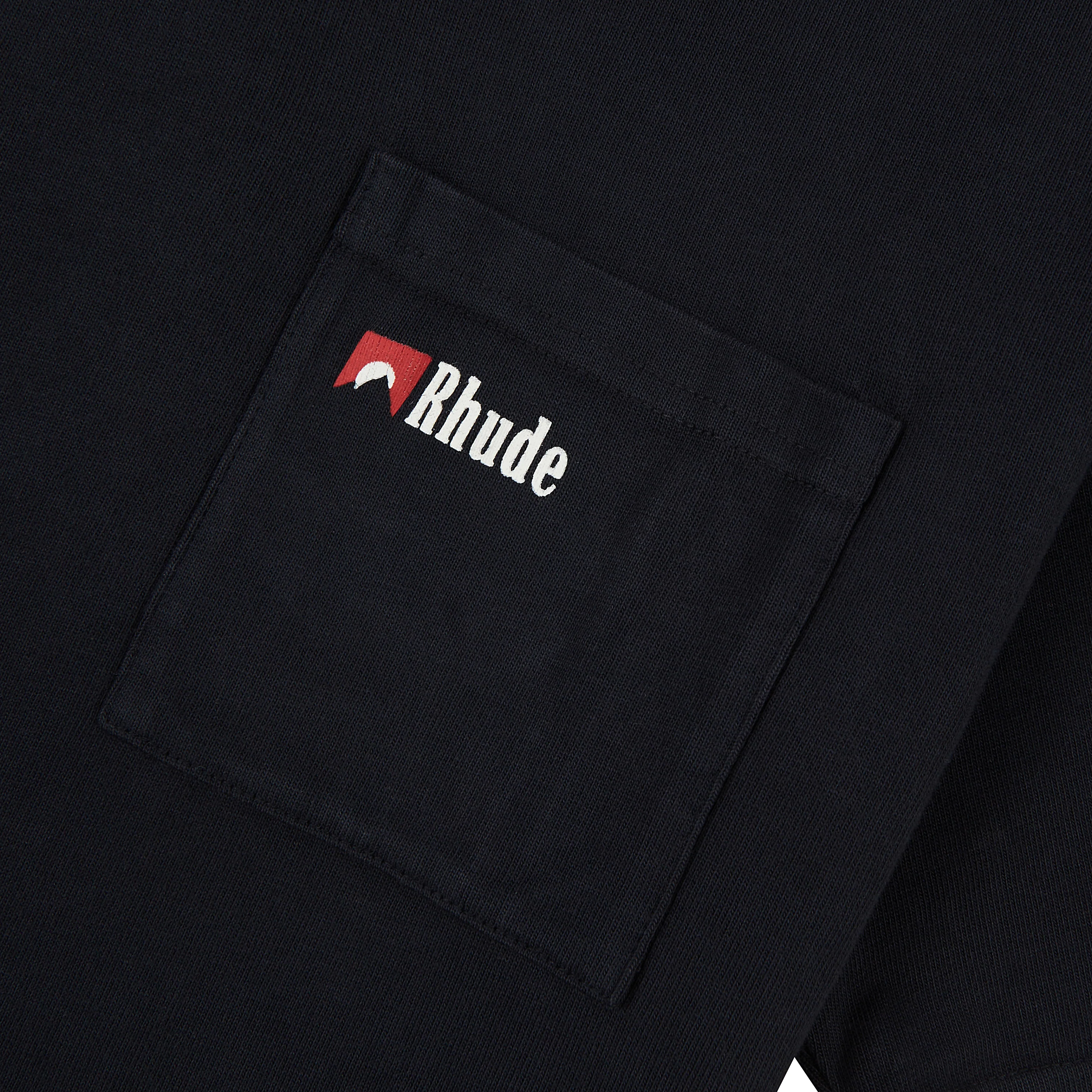 Moonlight Wolf Pocket Tee | Black/White/Red - Image 3