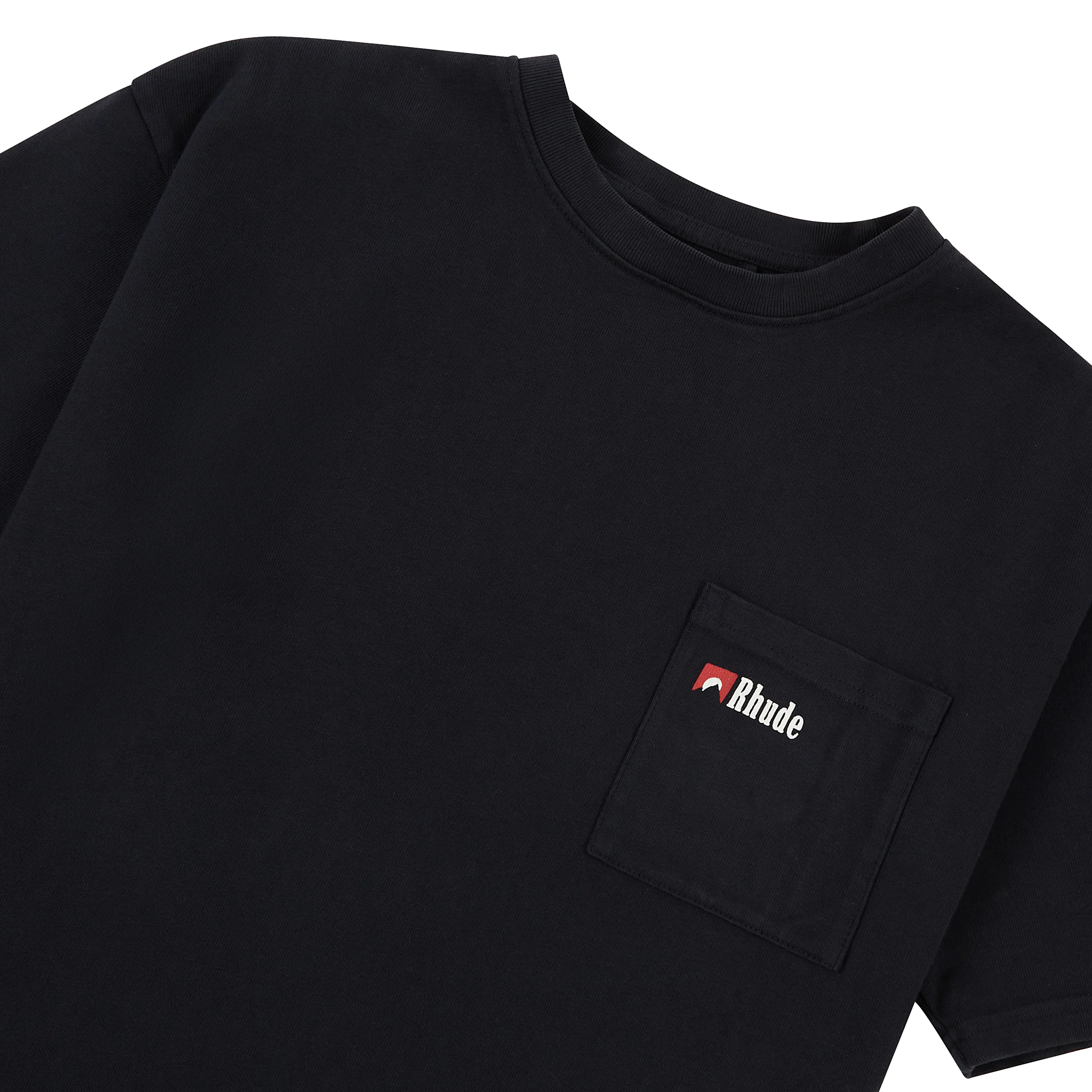 Moonlight Wolf Pocket Tee | Black/White/Red - Image 4