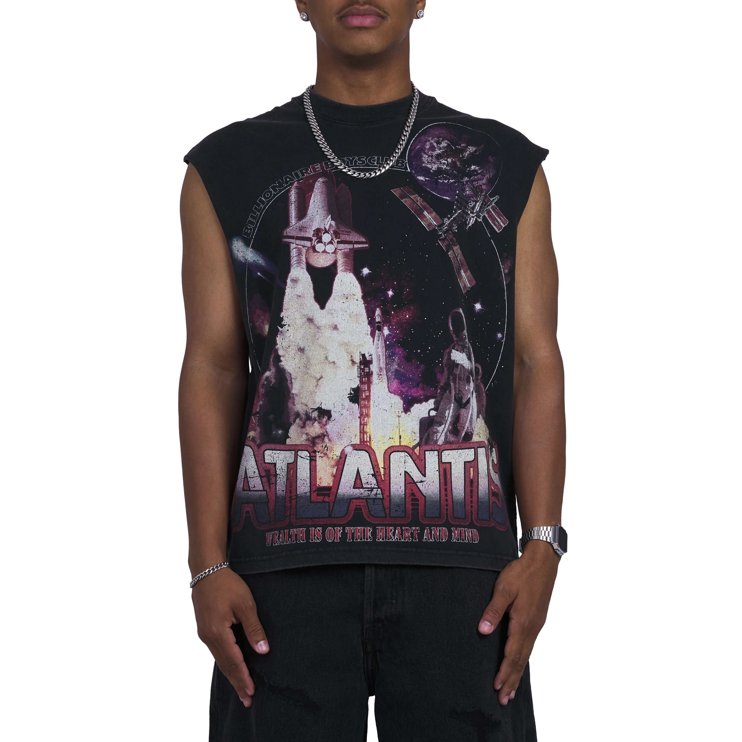 New Atlantis Sleeveless Tee | Black - Image 3