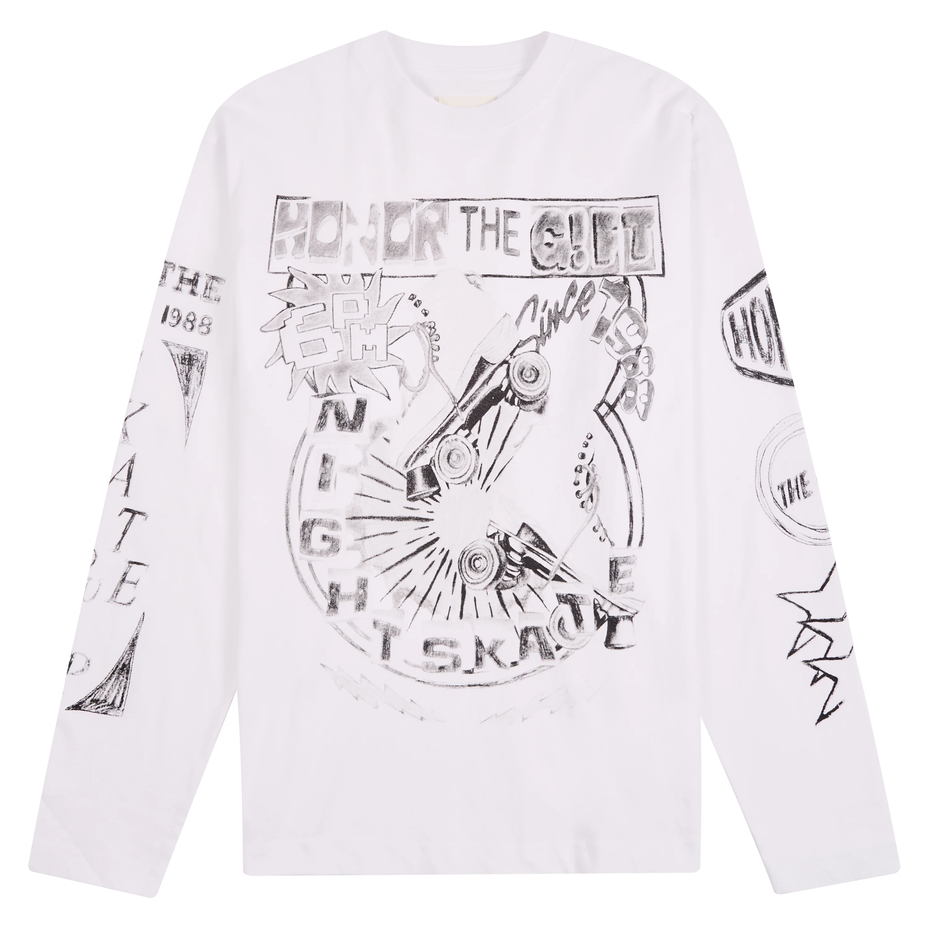 Night Skate L/S Tee | White