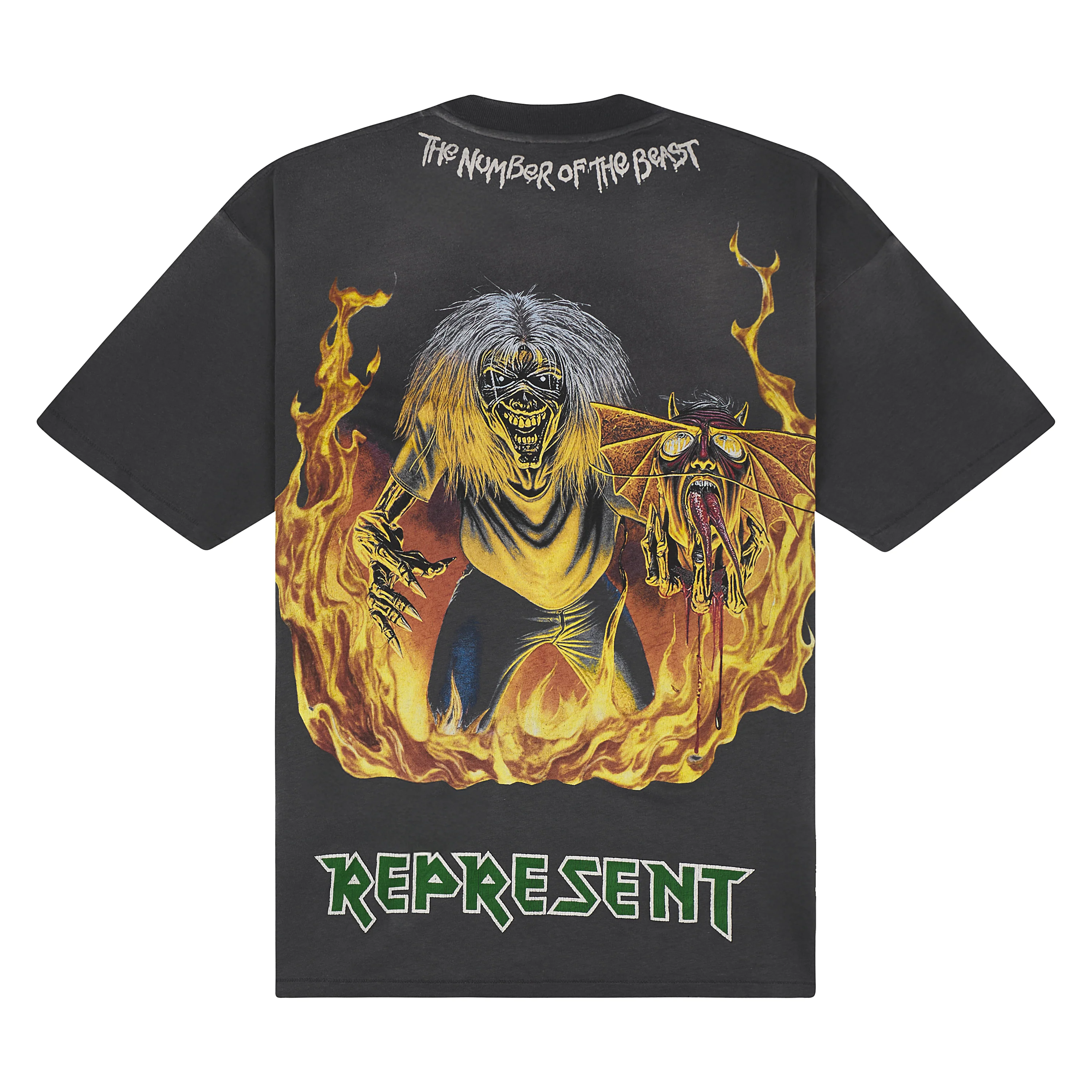 Iron Maiden Number Of The Beast Tee | Sunfade Grey - Image 2