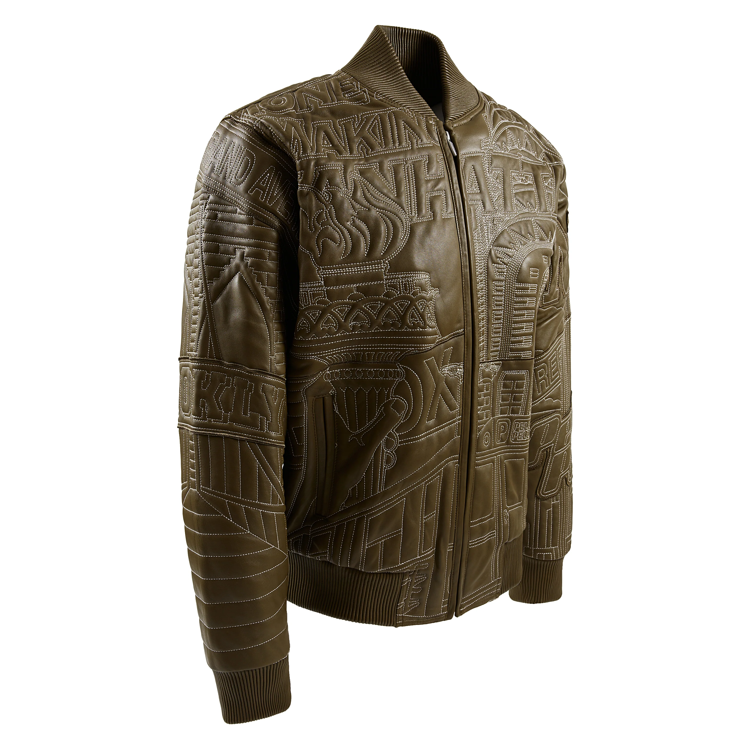 NYC Boro Quilted Jacket | Olive/Ivory - Image 3