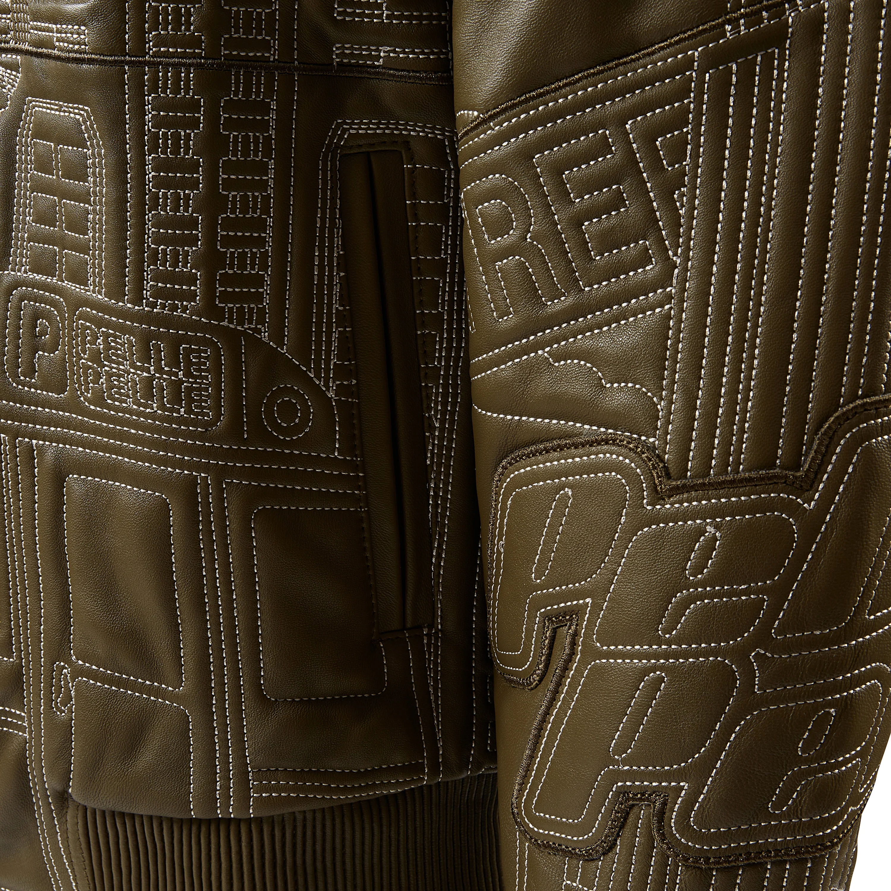 NYC Boro Quilted Jacket | Olive/Ivory - Image 6