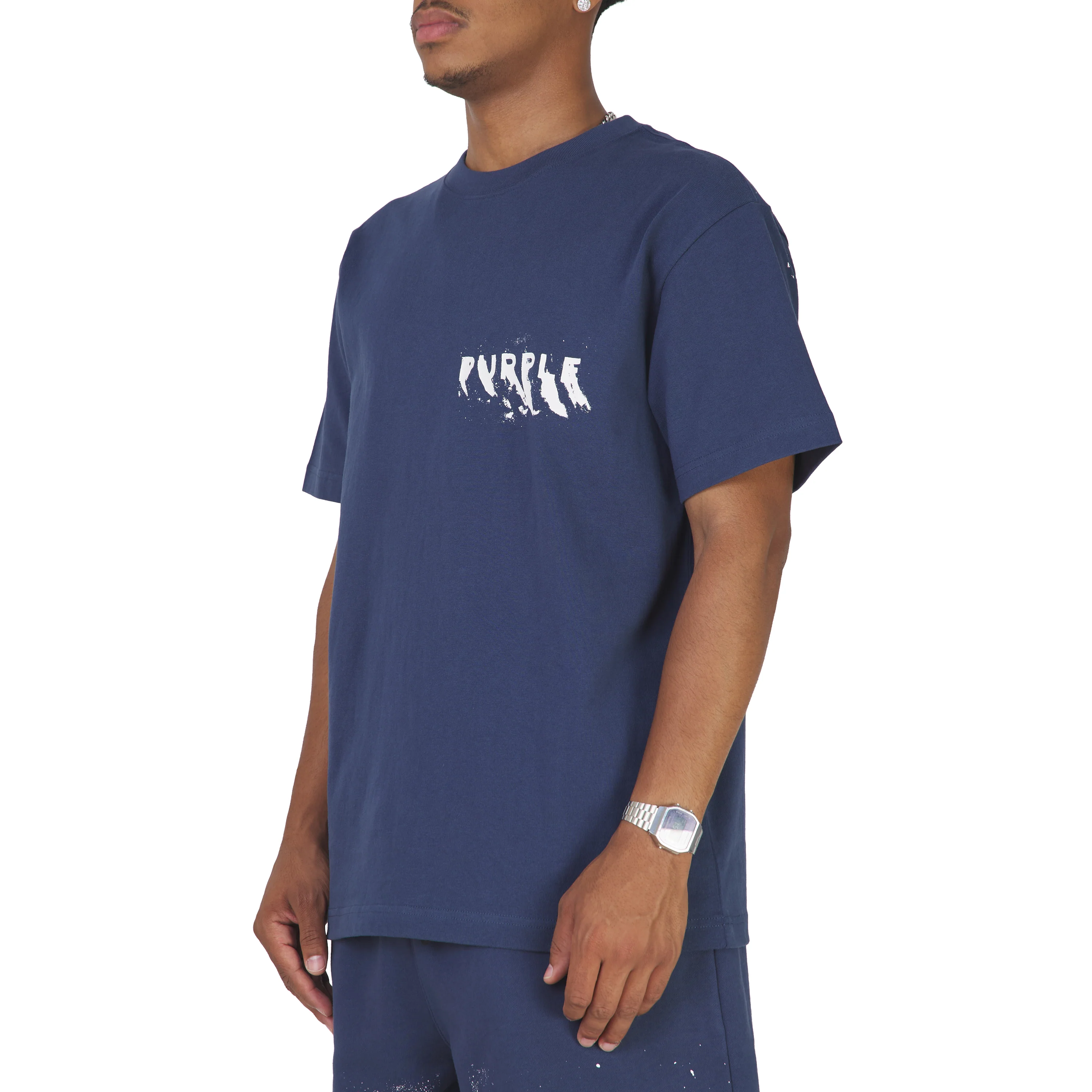 Painted Wordmark Tee | Navy - Image 2