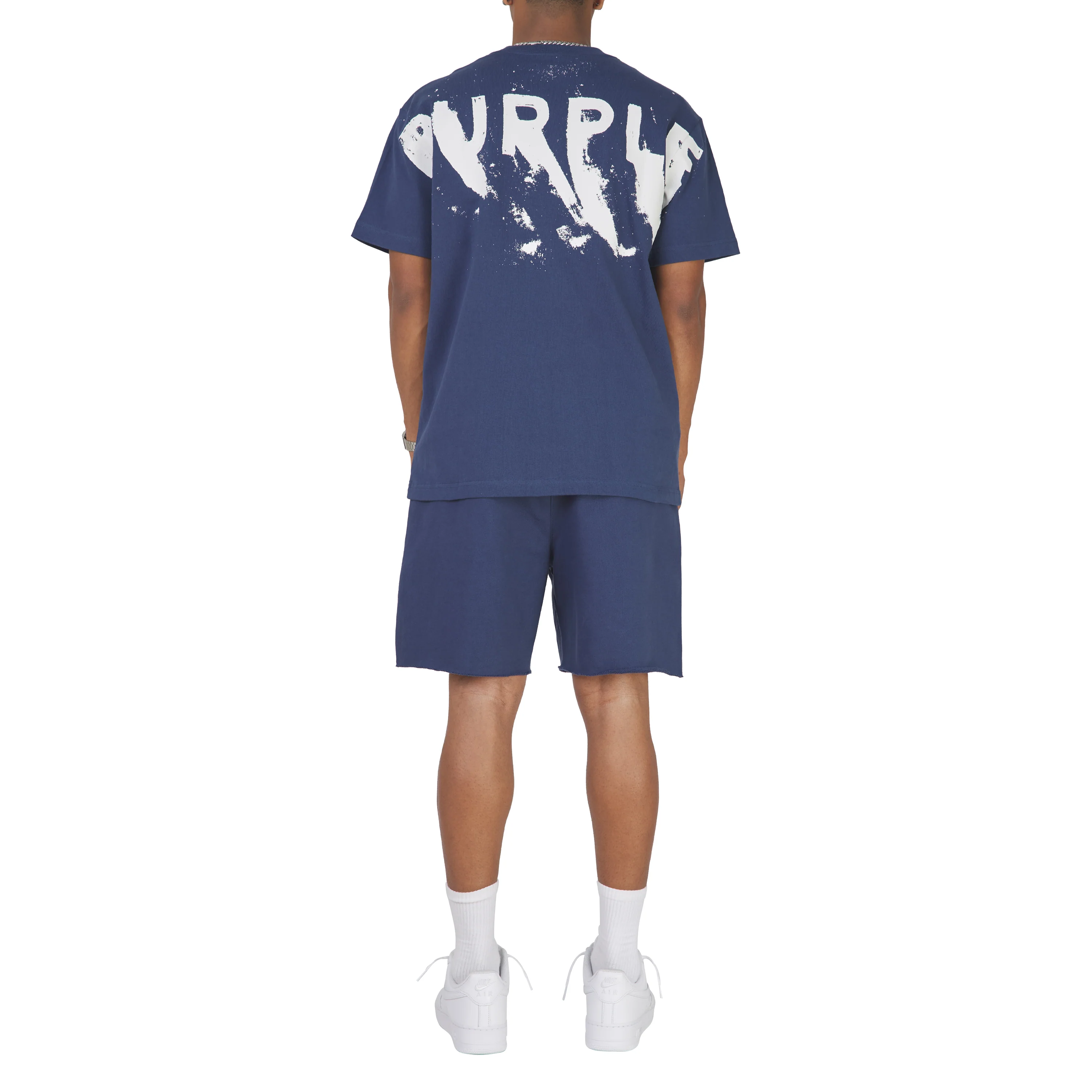 Painted Wordmark Tee | Navy - Image 8