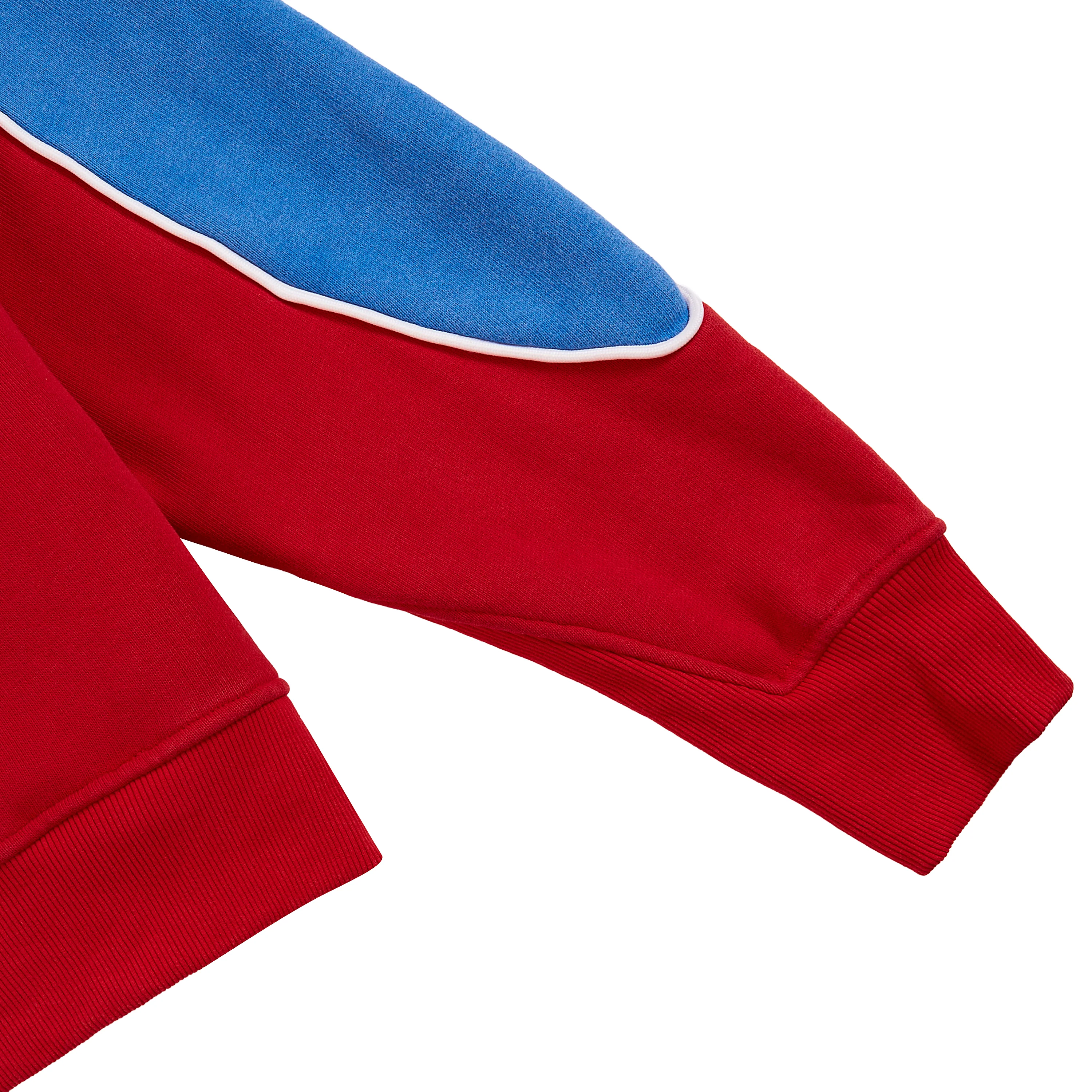 Panel Hoodie | Red/Washed Blue - Image 4