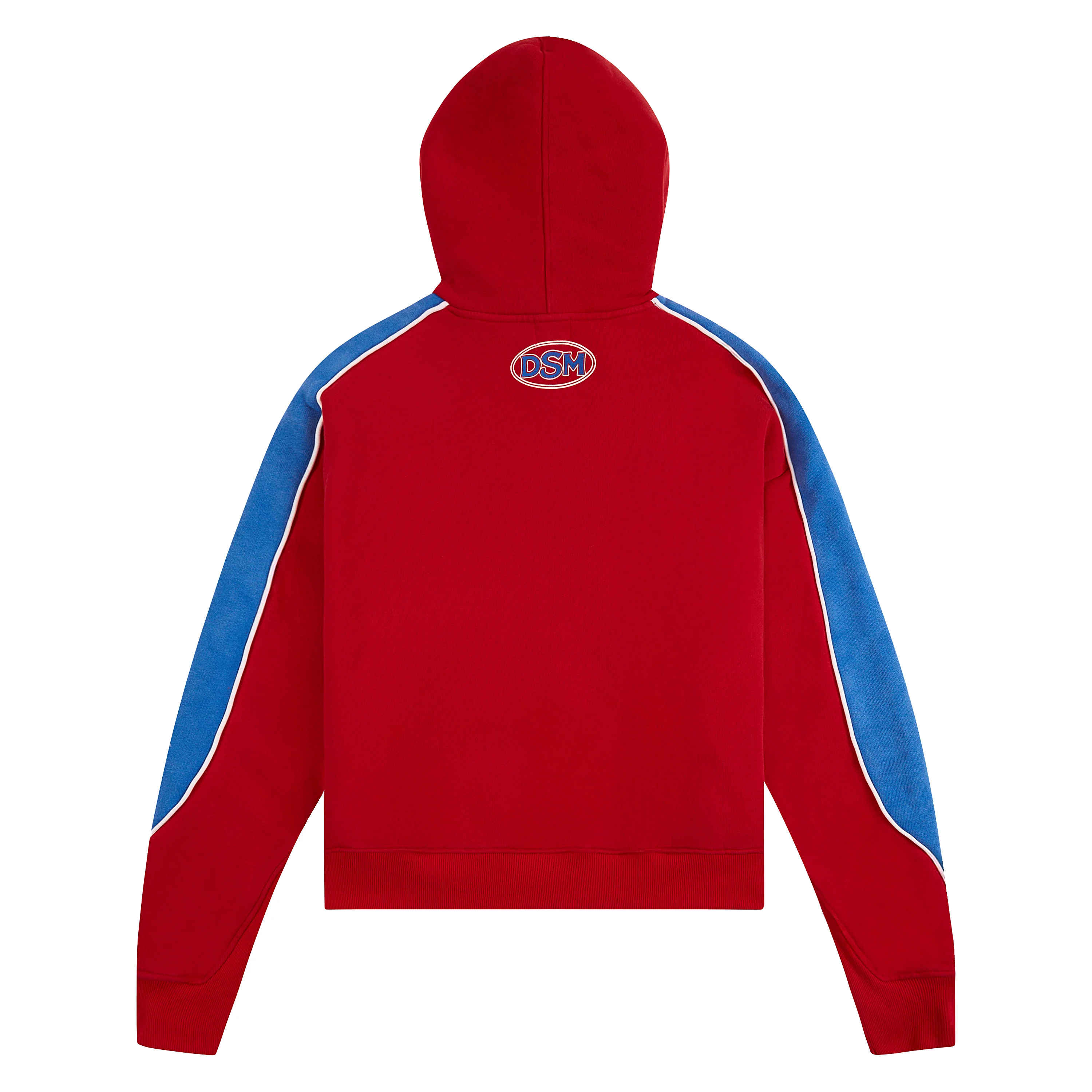 Panel Hoodie | Red/Washed Blue - Image 5