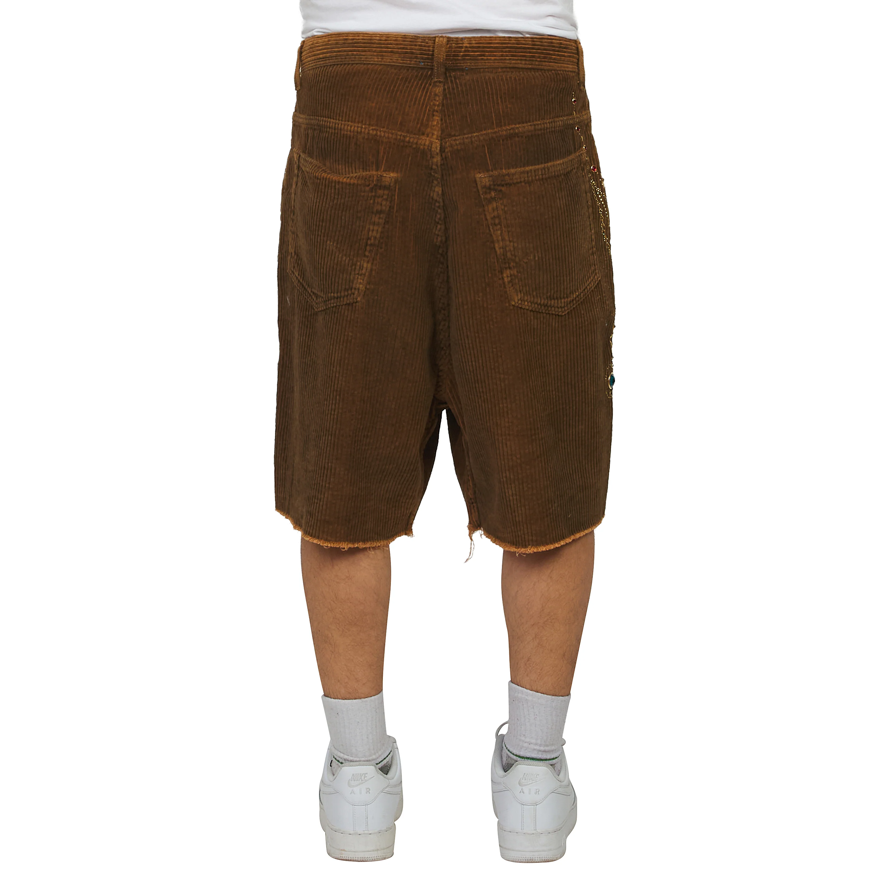 Patchwork Cord Short | Brown - Image 4