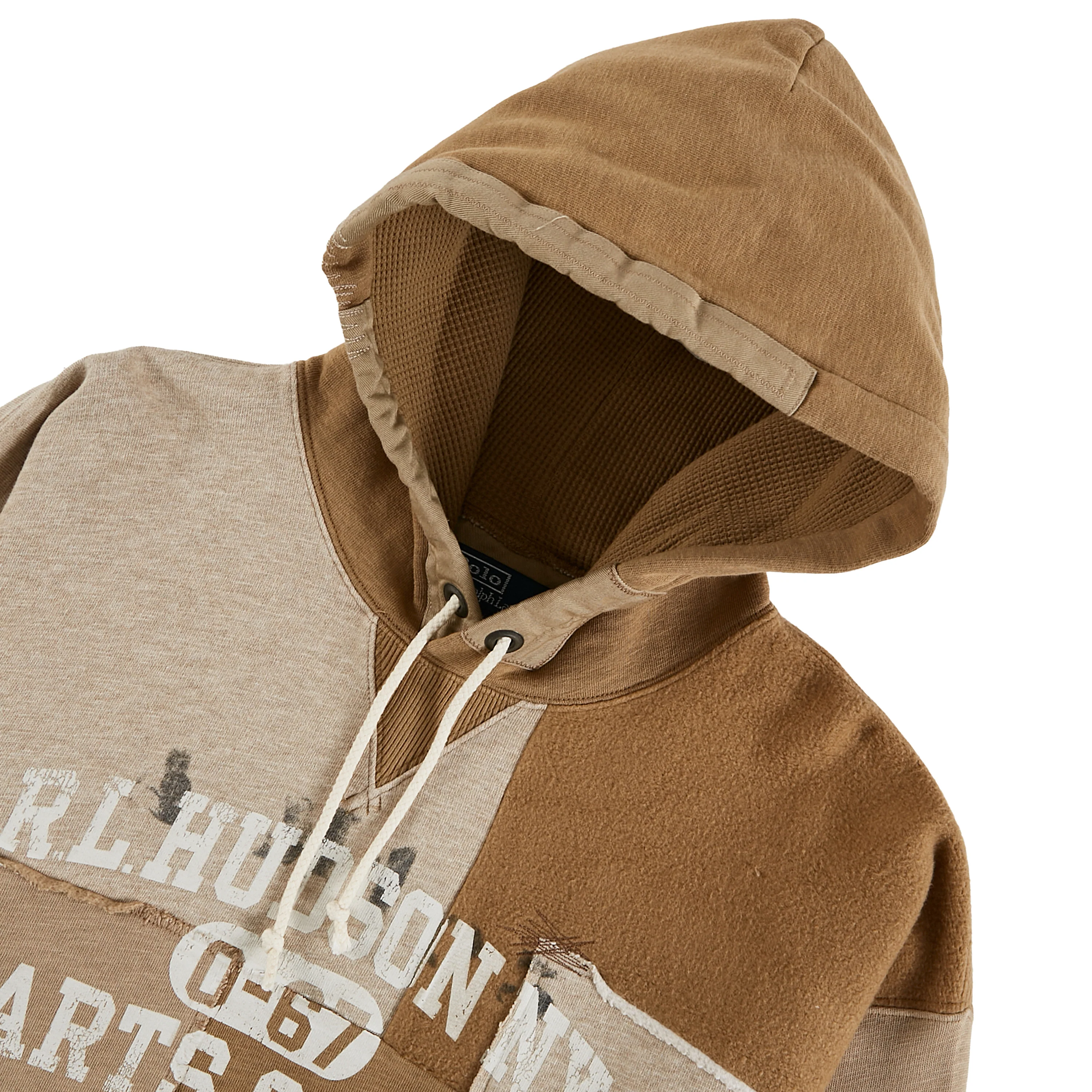 Patchwork Fleece Hoodie | Montana Khaki - Image 3