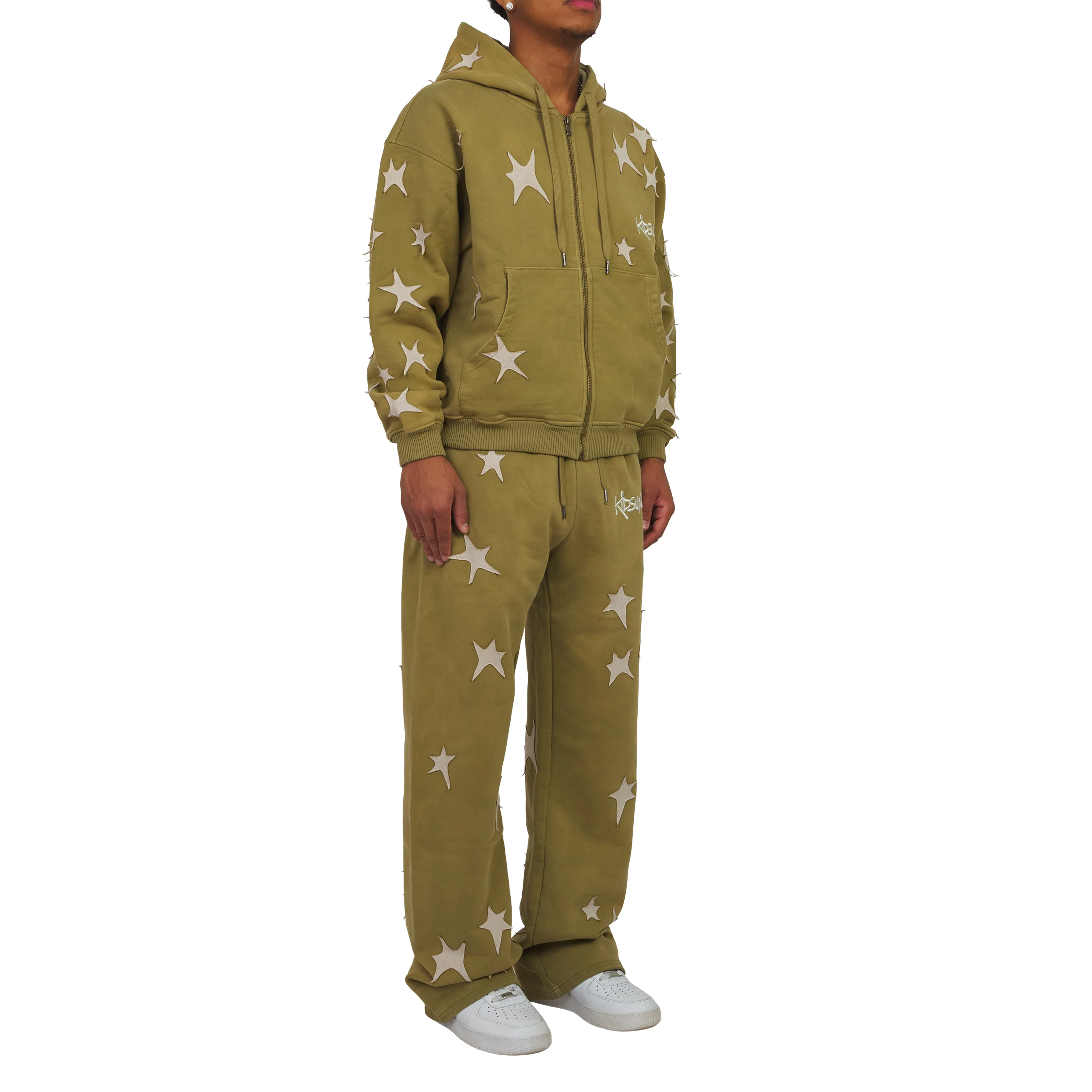 Patchwork Washed Hoodie | Green - Image 5
