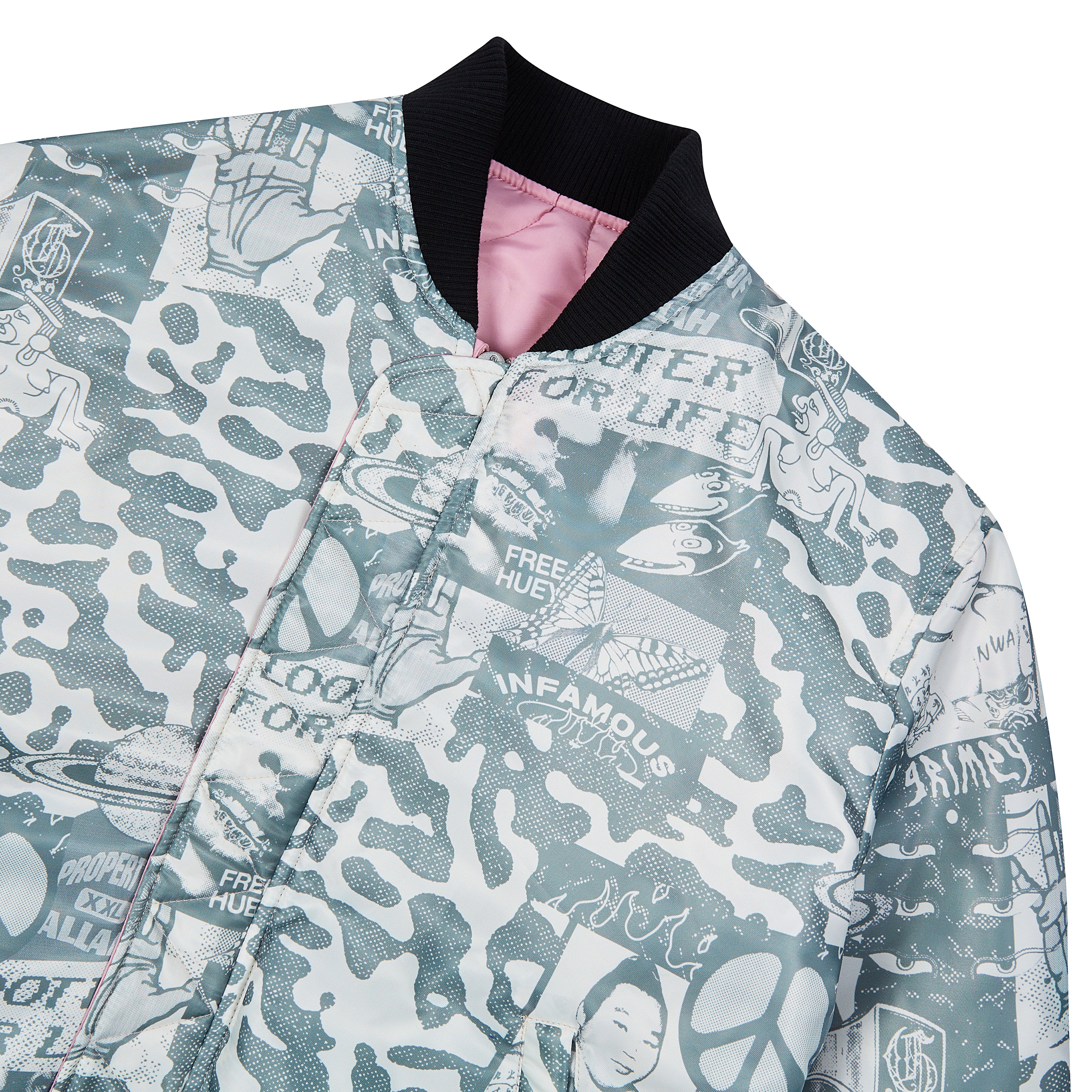 Peace Within Quilted Bomber Jacket | Lilac - Image 8