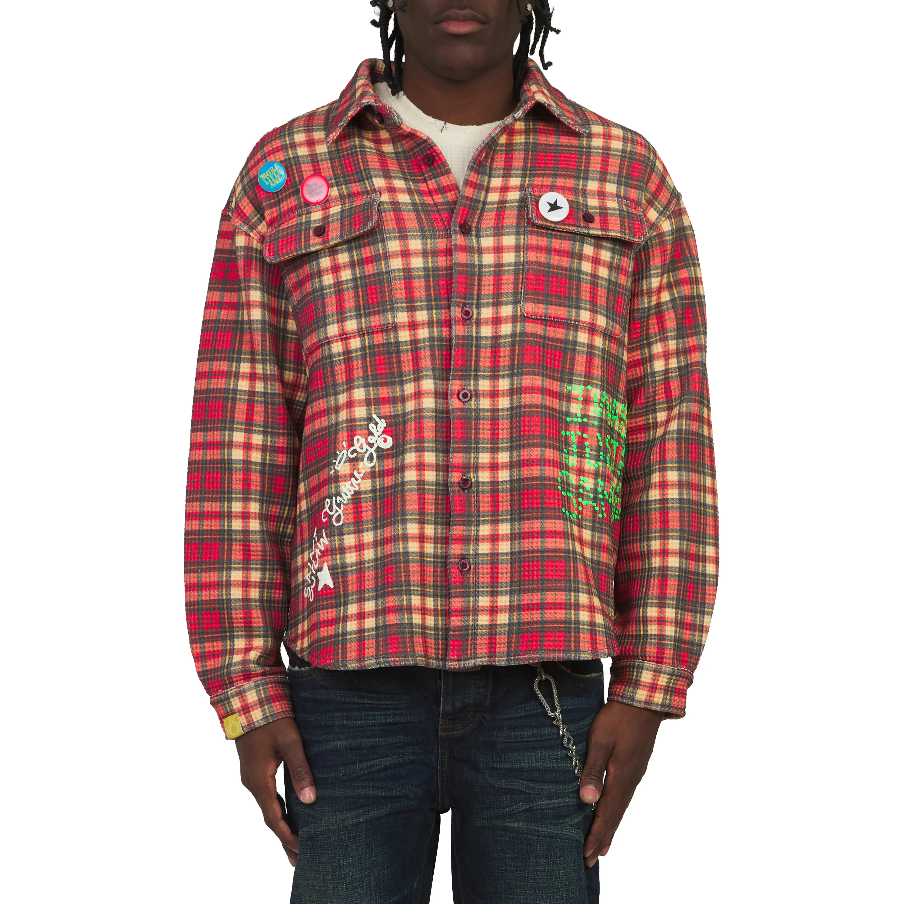 Plaid Thermal Button Down Shirt - Image 7