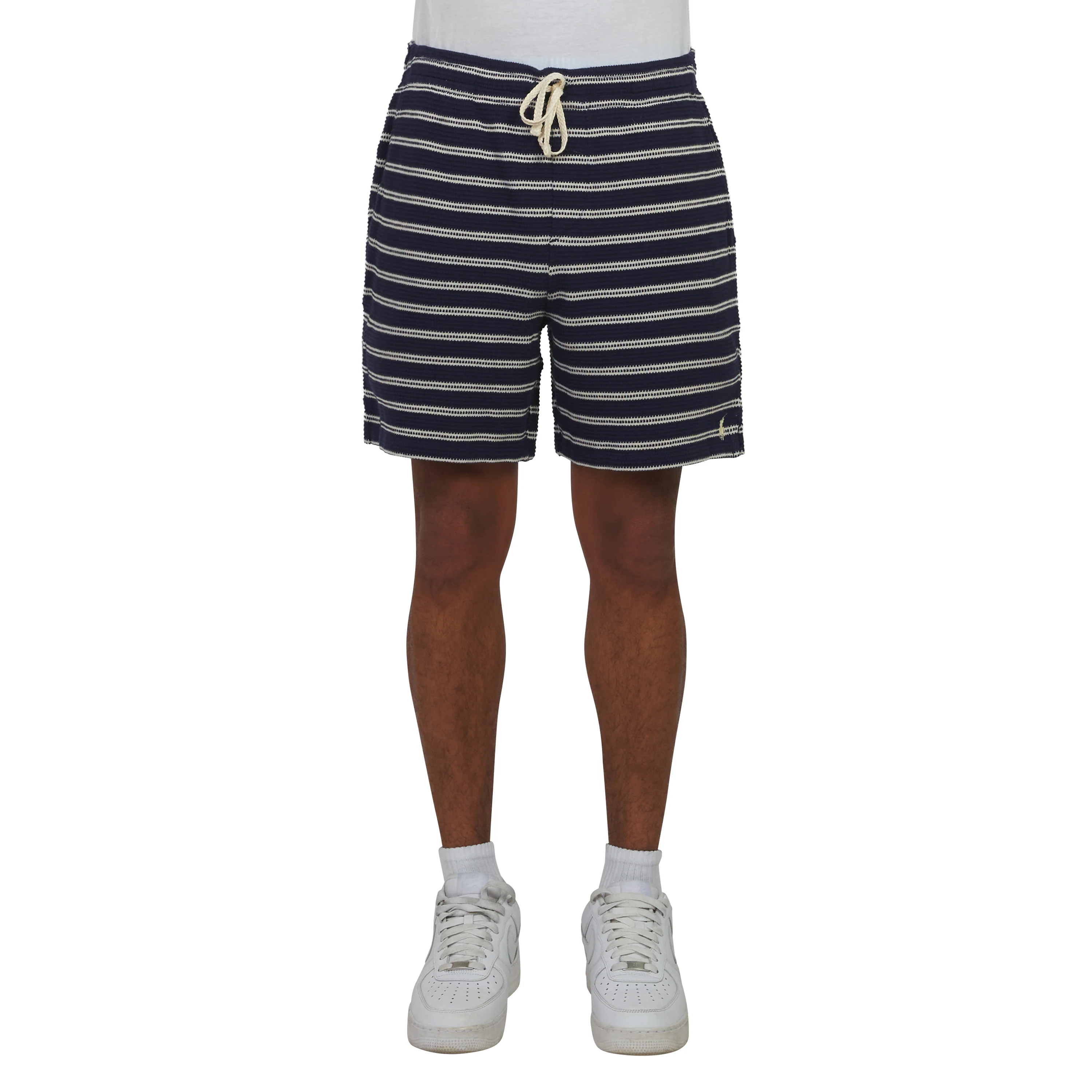 Pointelle Ribbed Short | Newport Navy/Pale Cream - Image 3