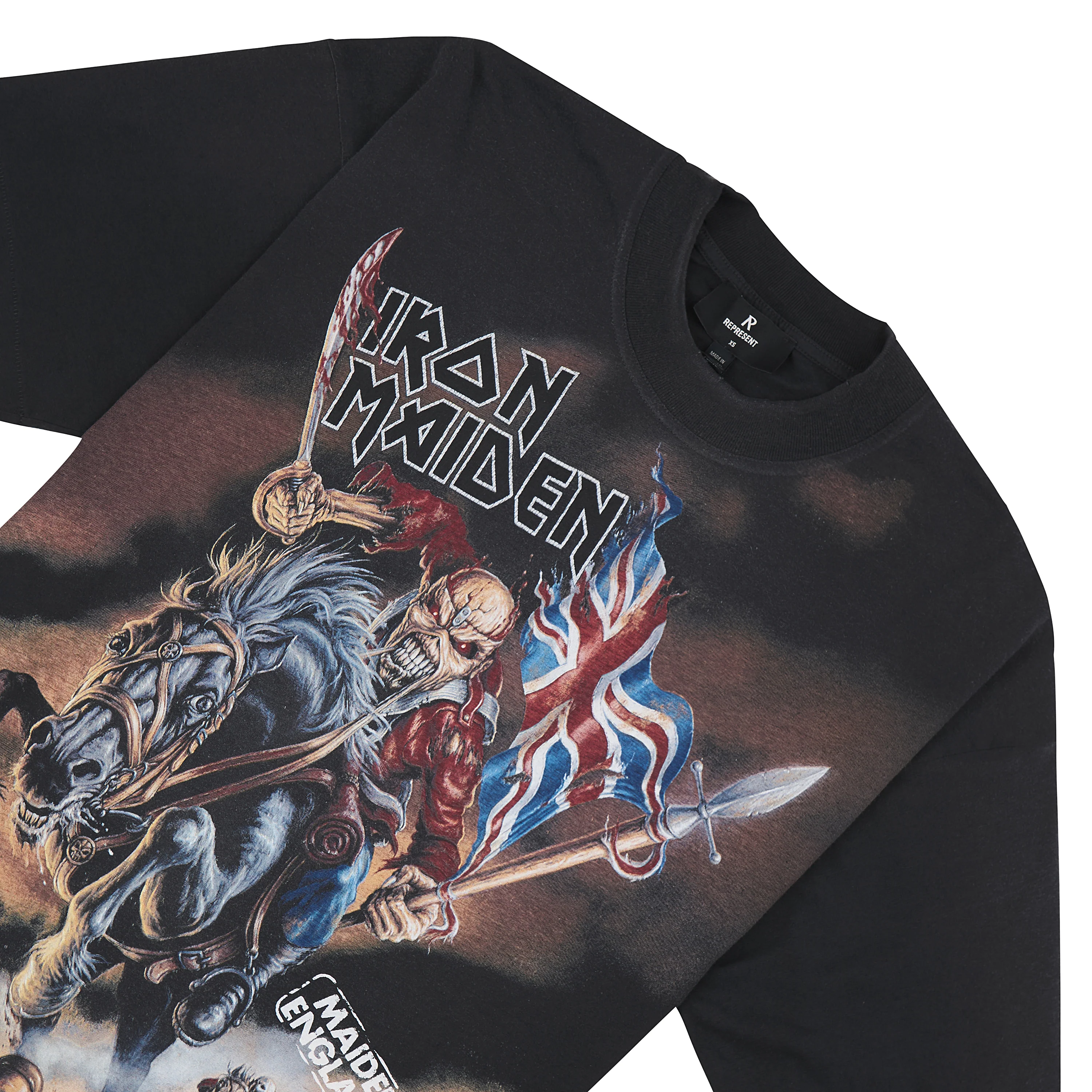 Iron Maiden Steed Tee | Stained Black - Image 3