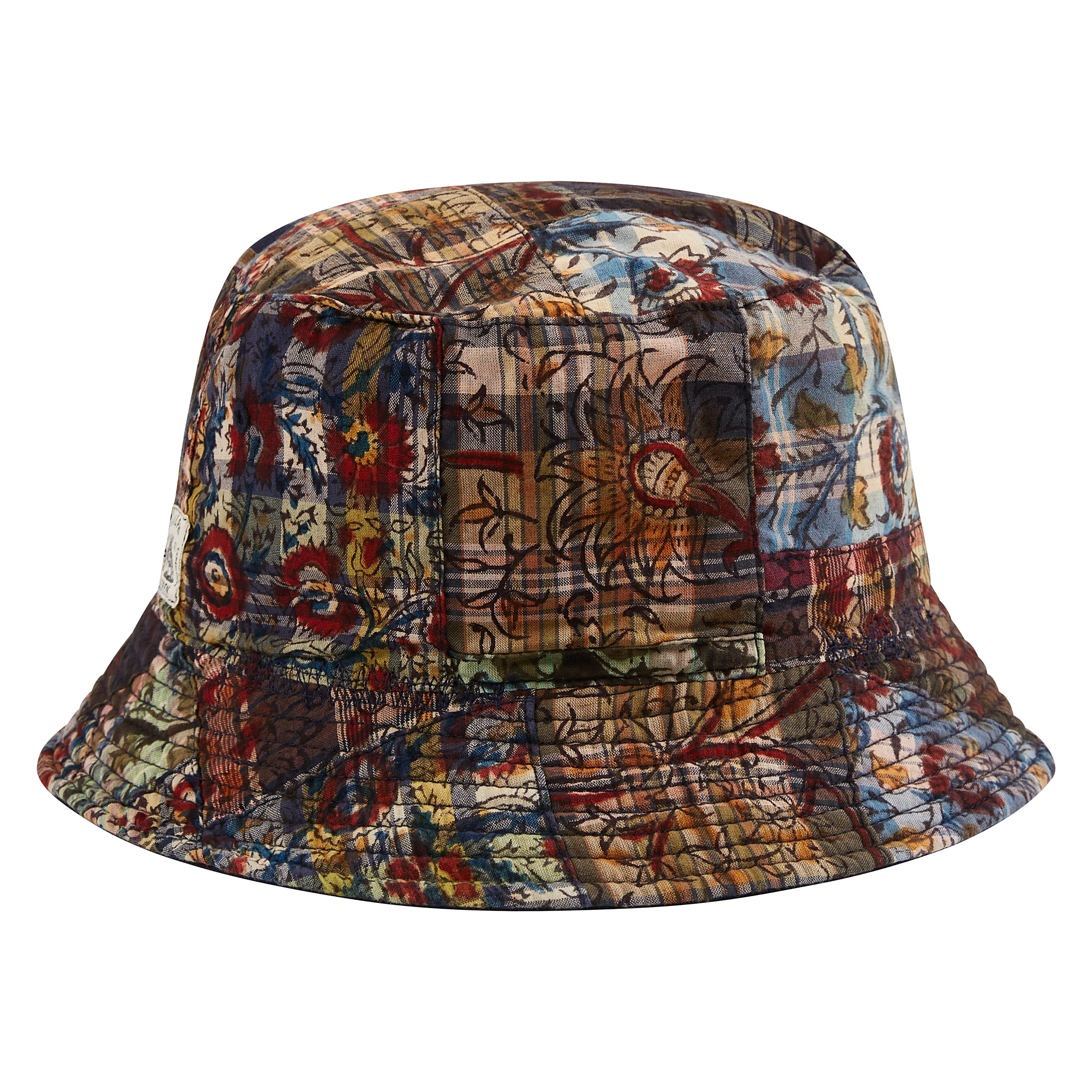 Reversible Madras Bucket Hat | Woodblock Patchwork - Image 3