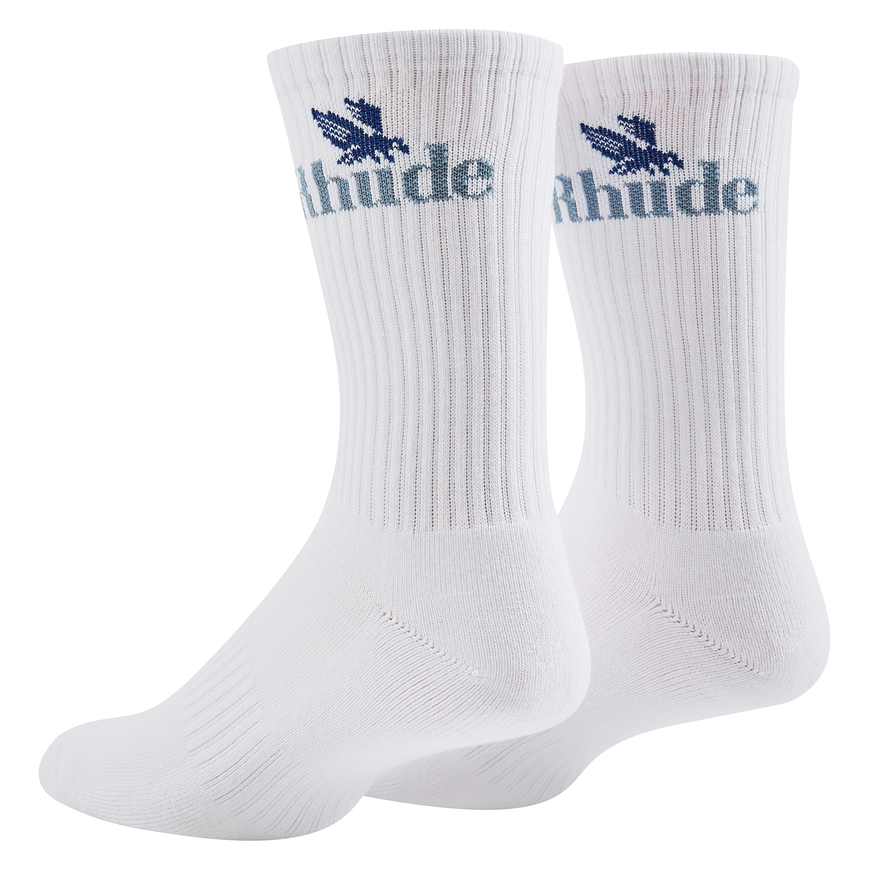 Rossa Logo Sock | White/Blue - Image 4