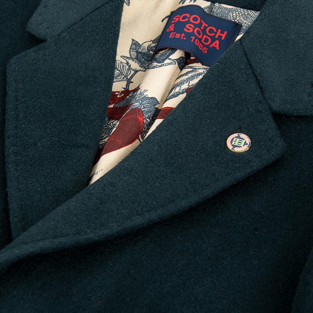 Single Breat Wool Coat | Pine - Image 6