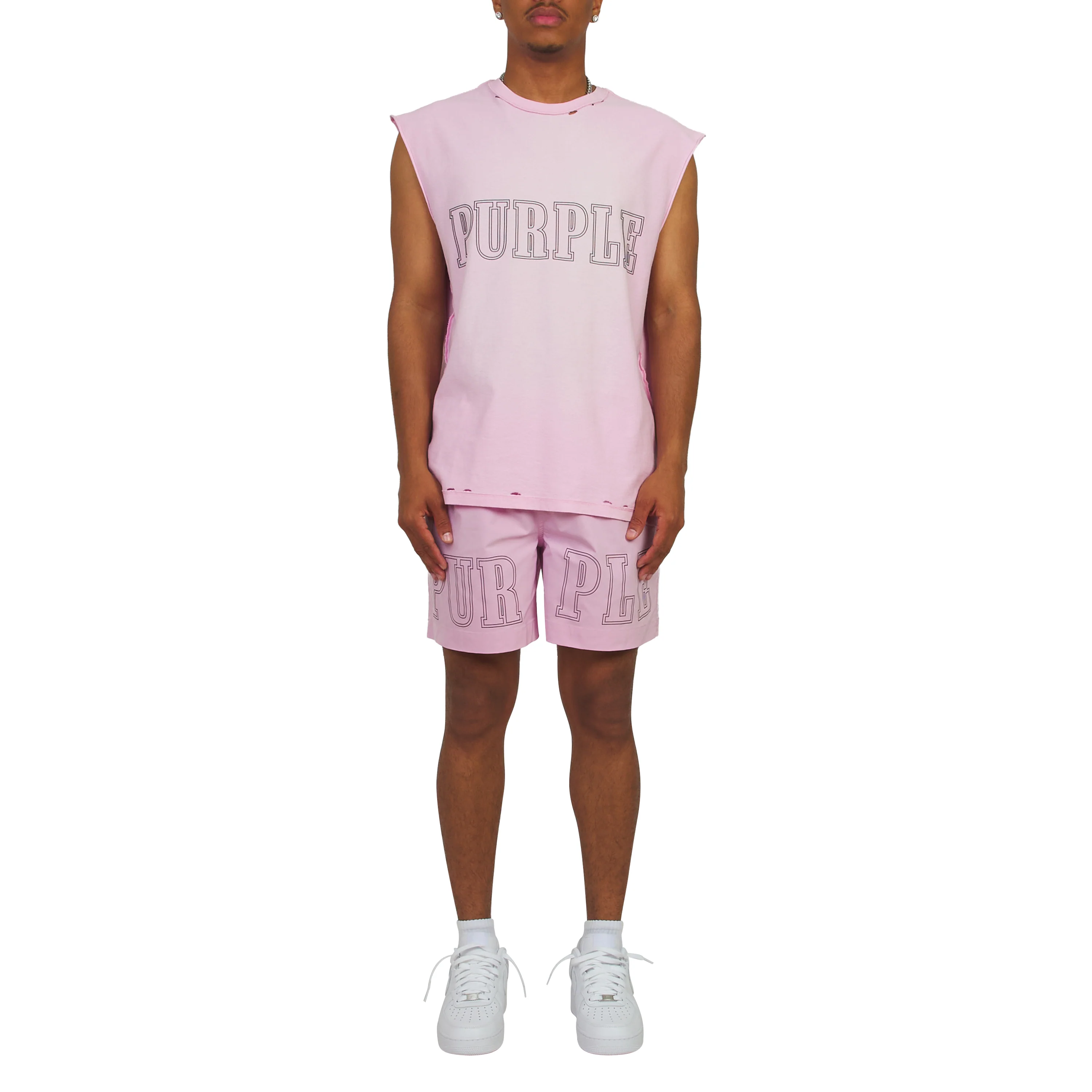 Slab Wordmark Sleeveless Tee | Pink - Image 5