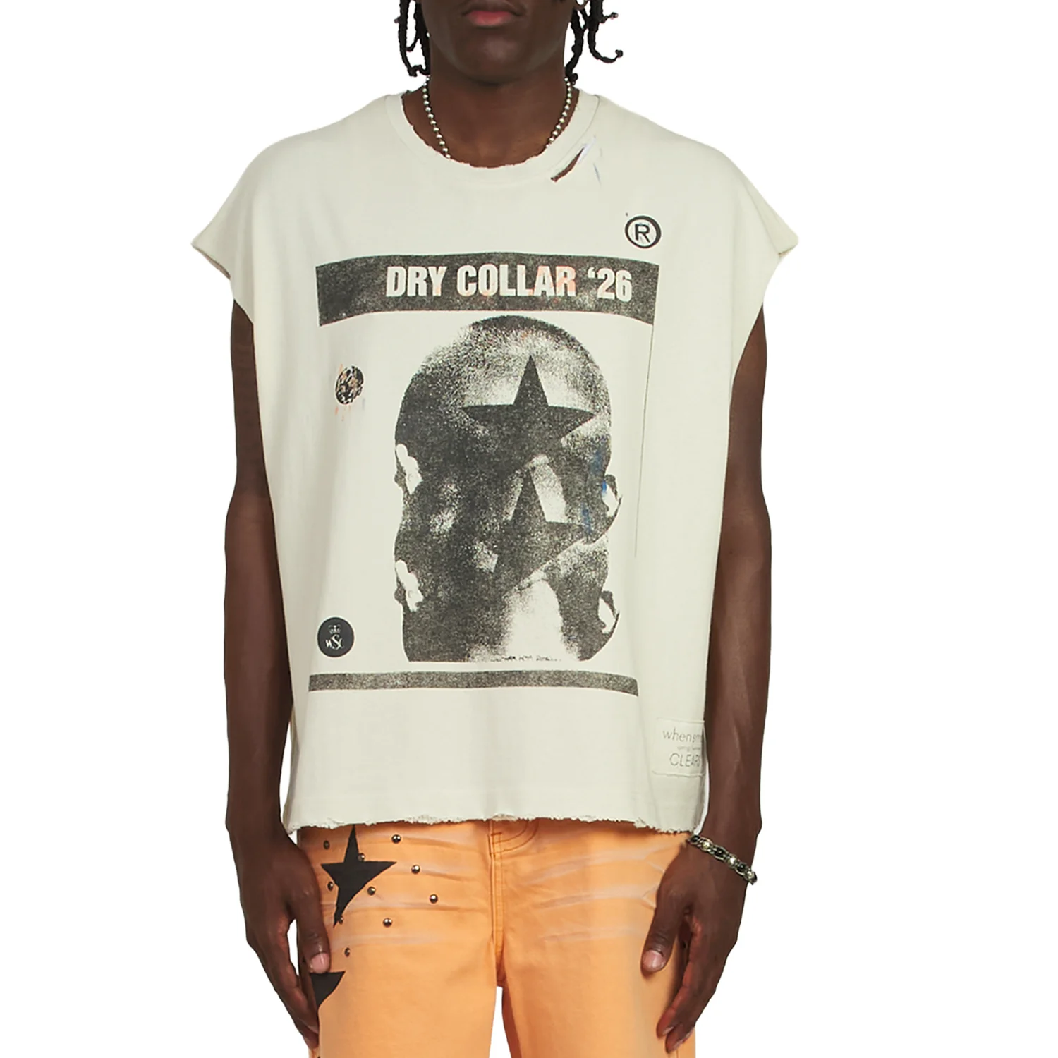 Starhead Sleeveless Tee | White/Black - Image 3