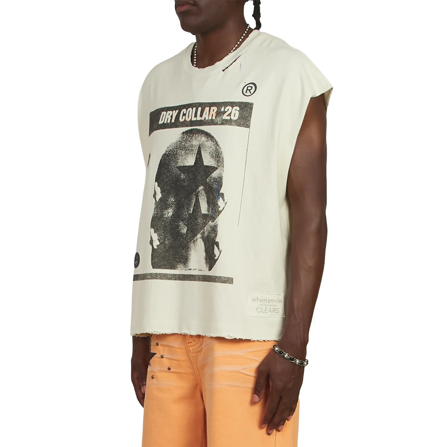 Starhead Sleeveless Tee | White/Black - Image 4