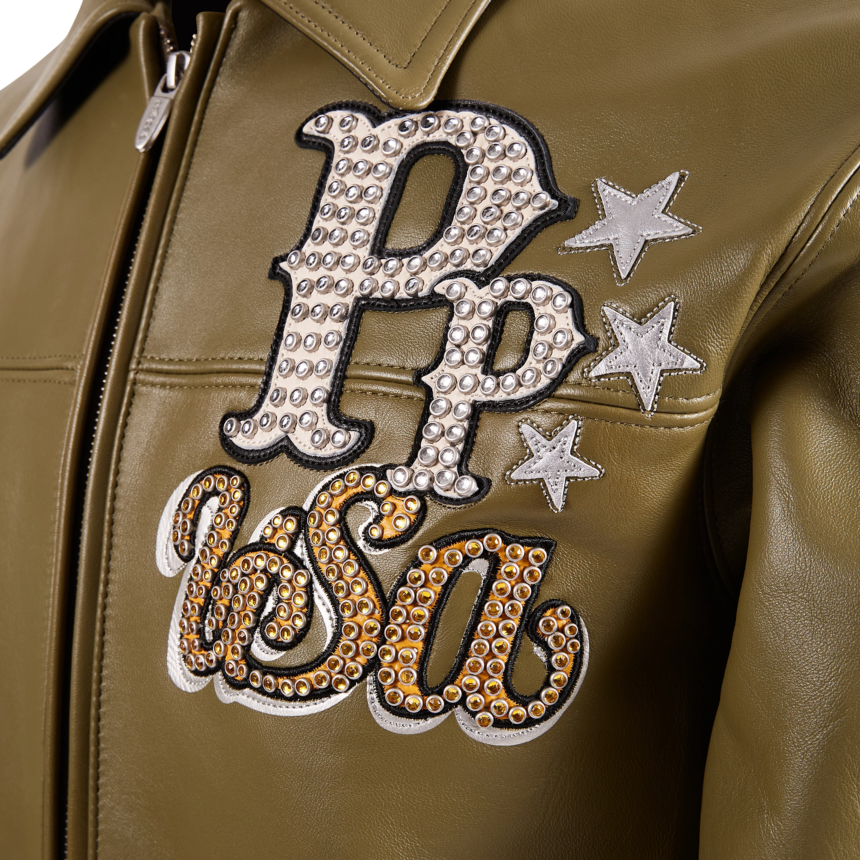 Stars and Striped Jacket | Olive/Black/Silver Metallic - Image 3
