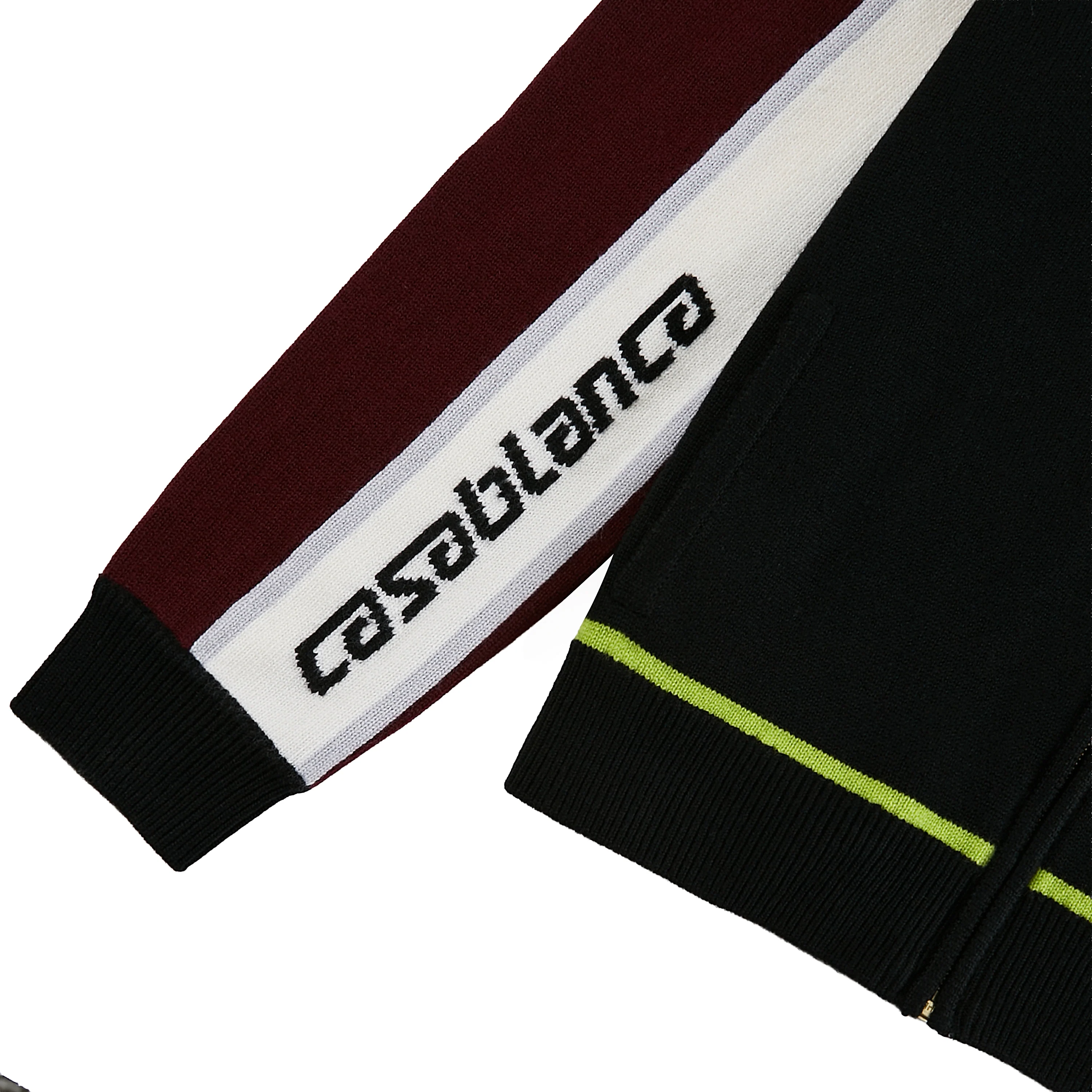 Stripe Merino Knit Track Jacket | Black - Image 5