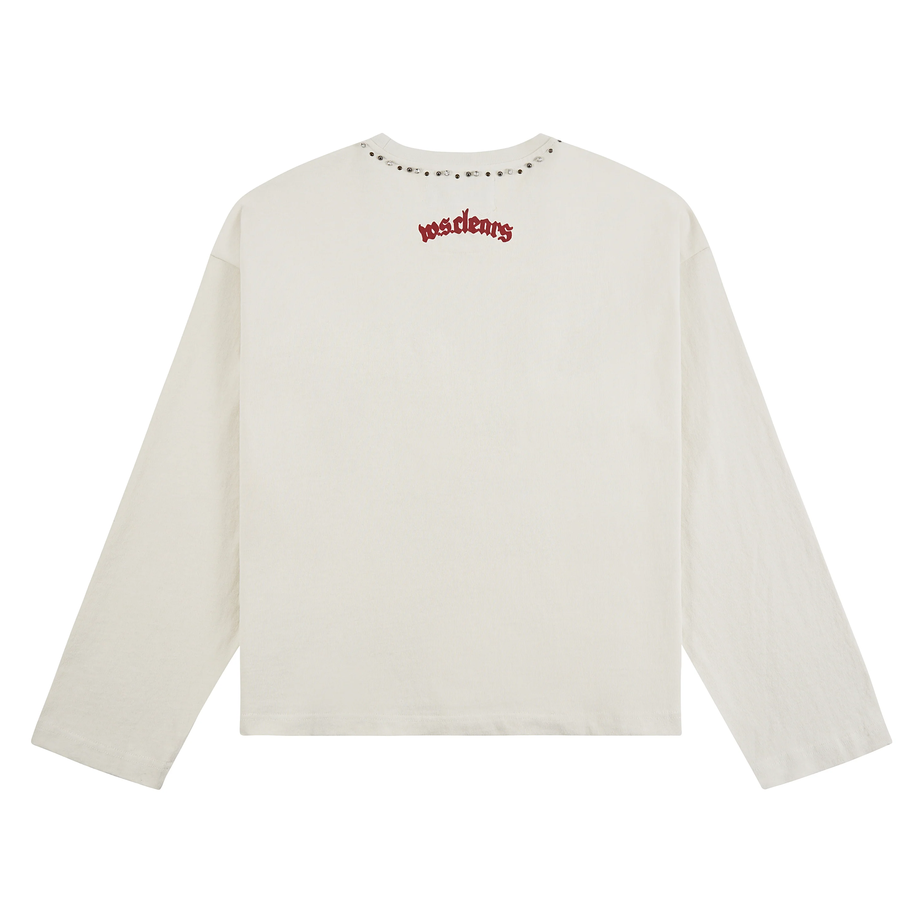 Studded Star Head L/S Tee | Ivory/Burgundy - Image 5