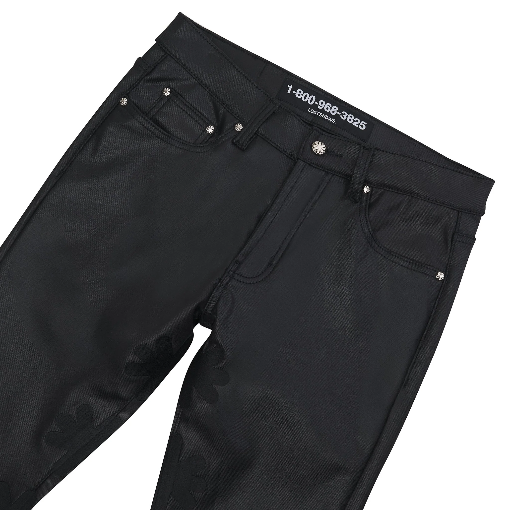 Black on Black Waxed Denim | Black - Image 2