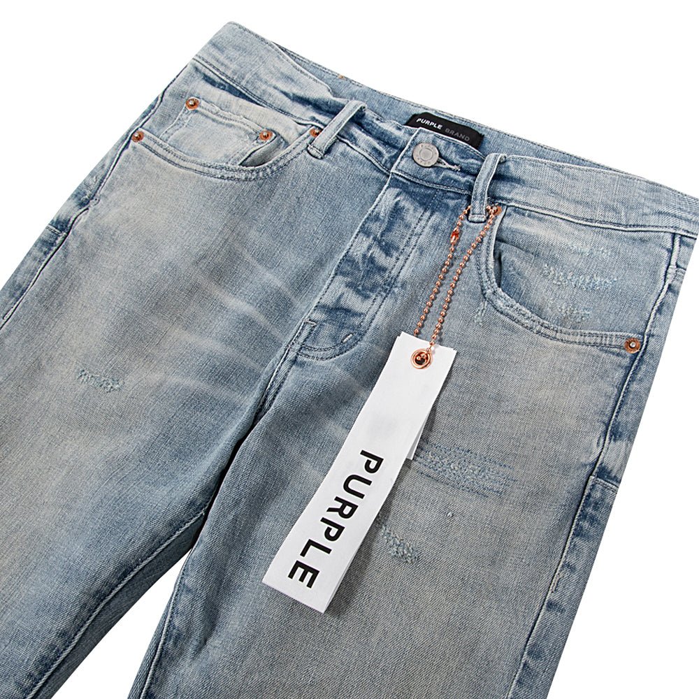 Worn Light Indigo Flared Denim - Image 2