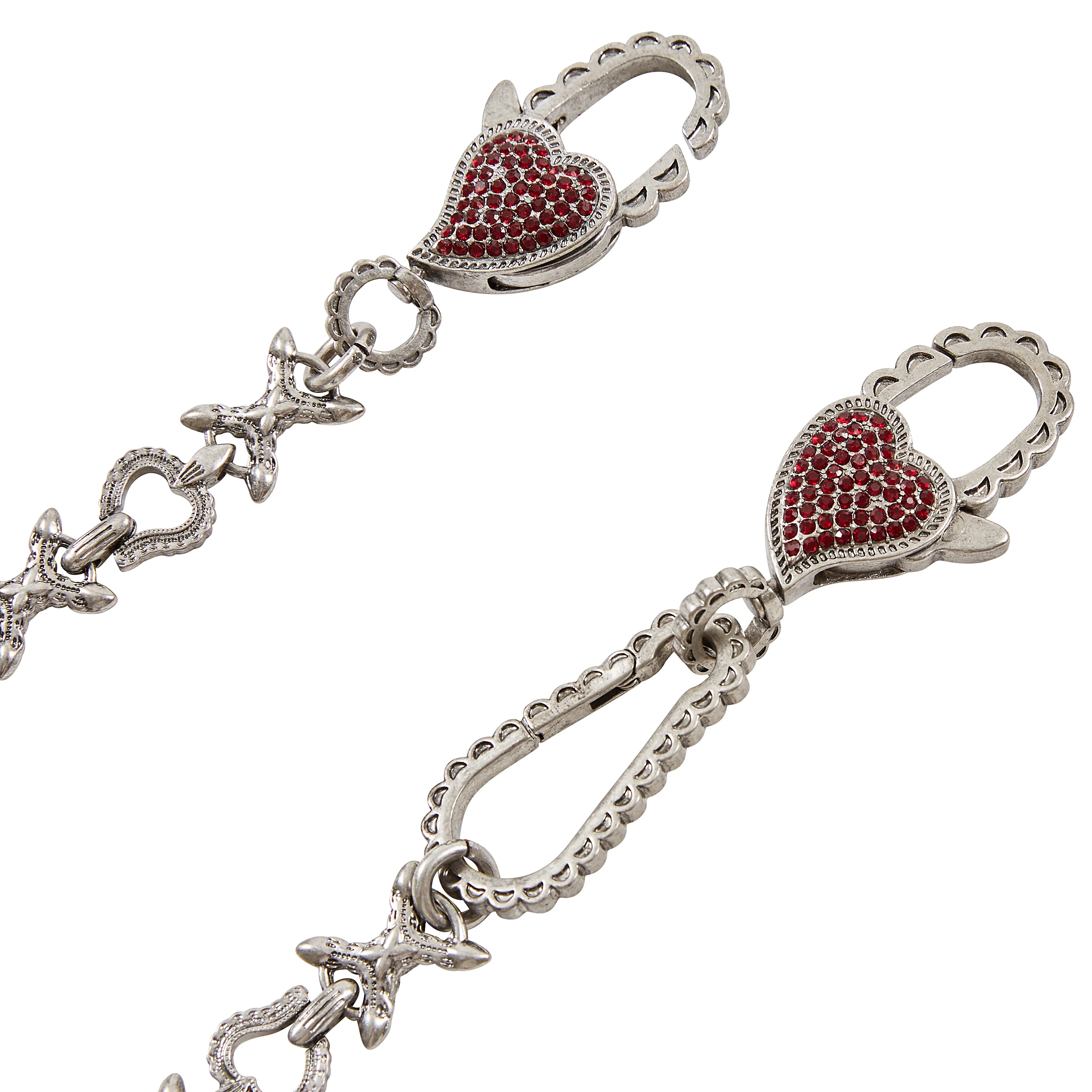 XOXO Wallet Chain | Silver Tone/Red - Image 3